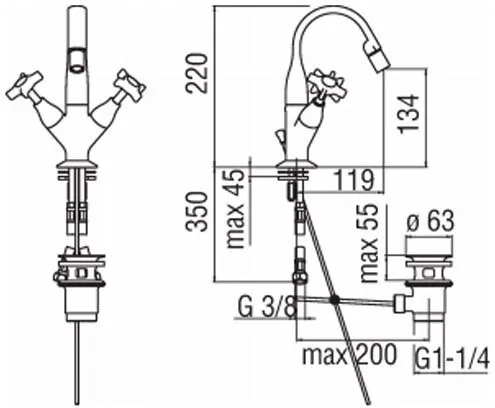 Смеситель для биде NOBILI Carlos Primero T3 CP219/1T3CR