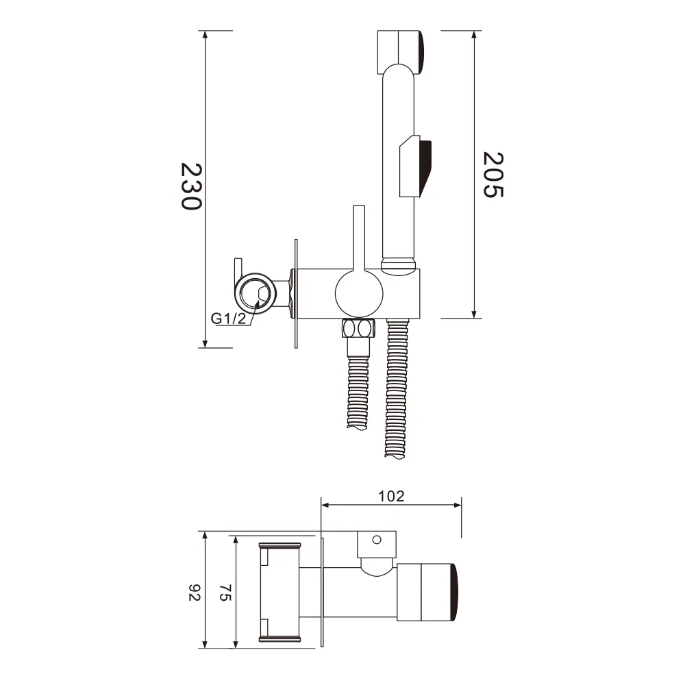 Гигиенический душ со смесителем WesnaArt EKO EKO05-410, хром