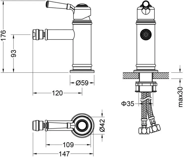 AQ1518CR КЛАССИК смеситель для биде