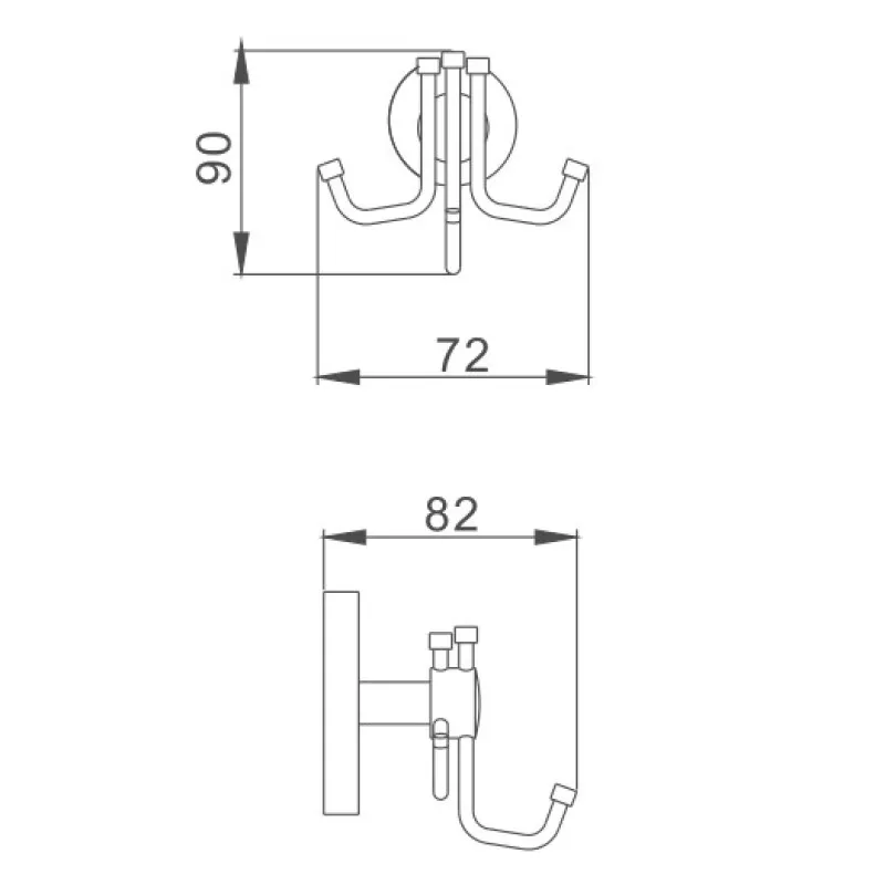 Крючок для ванной комнаты D-Lin D283100, хром