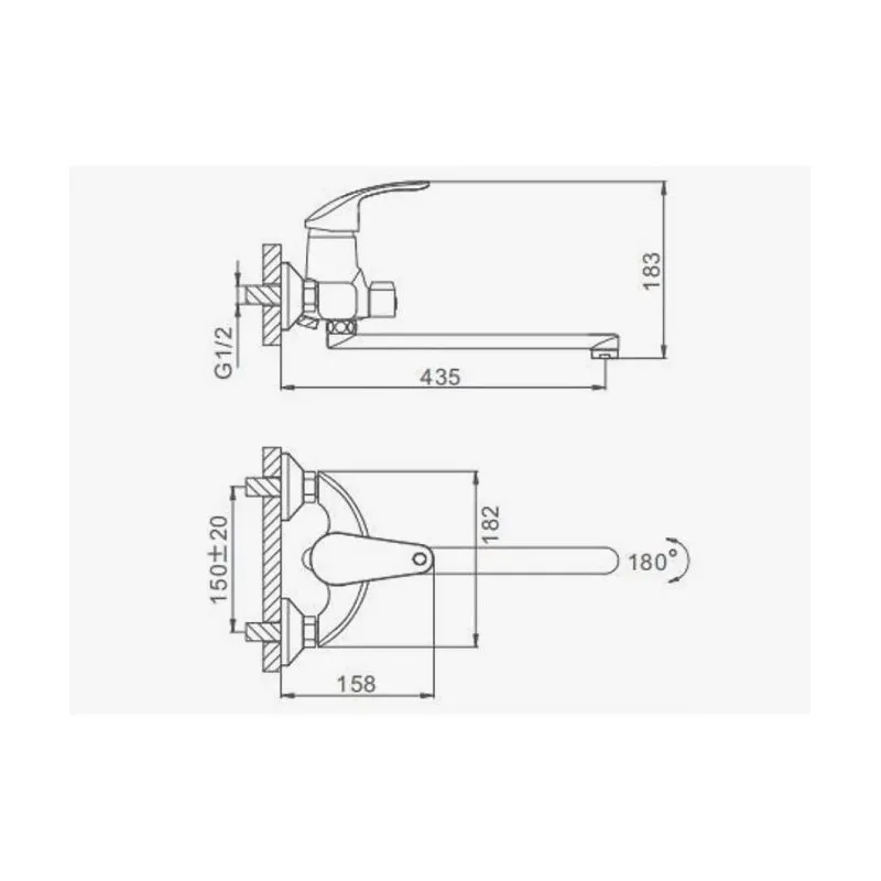Смеситель для ванны D-Lin D147401-2, хром