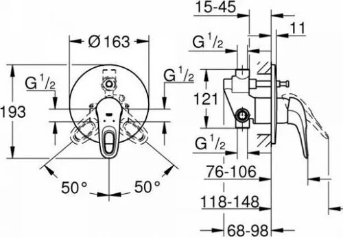 Смеситель для ванны Grohe Eurostyle New 23730003 хром