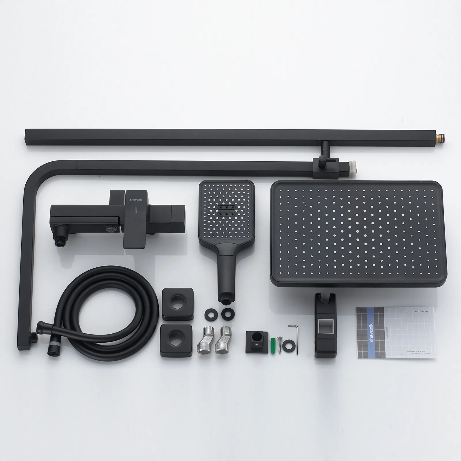 Душевая система Shevanik S4636H, черный