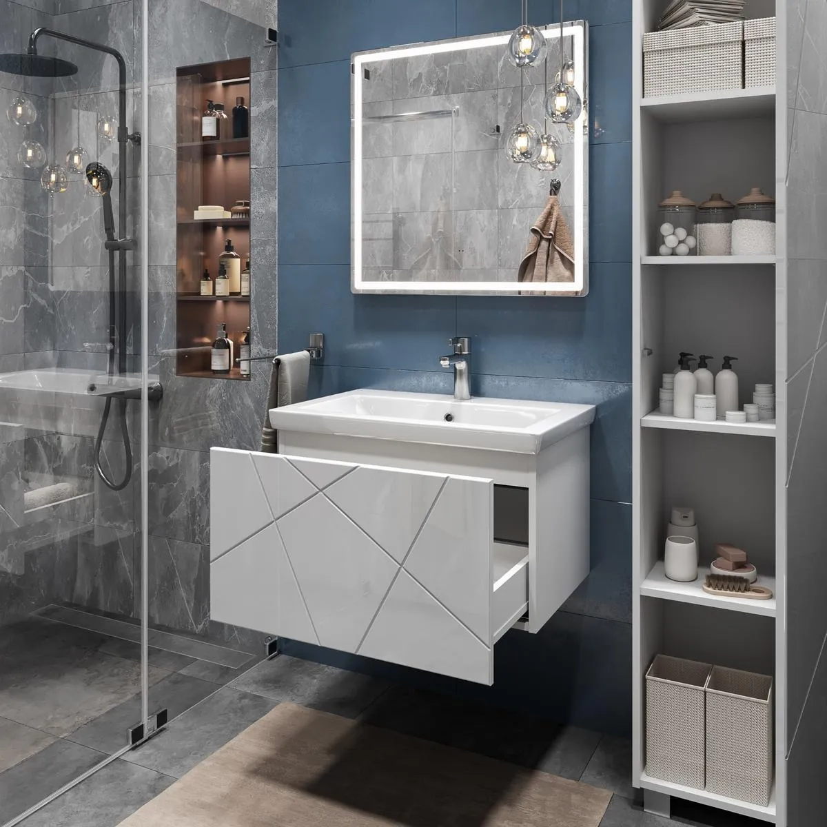 Тумба с раковиной подвесная VIGO Geometry 033, 60 см