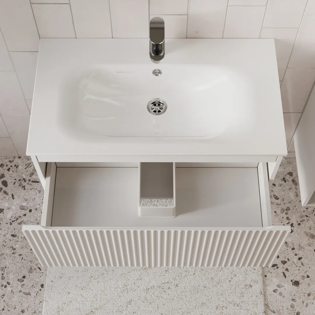 Тумба с раковиной подвесная (80см) Terminus Sicilia SIC10801900301O, белый