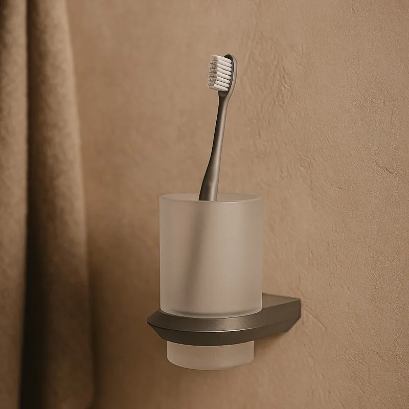 Стакан для ванной комнаты Knotlor SC103GM, оружейная сталь