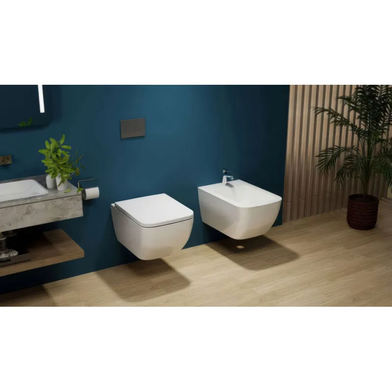 Унитаз подвесной SMARTFLOW VIGENTE безободковый с микролифтом SMF811-WH, белый