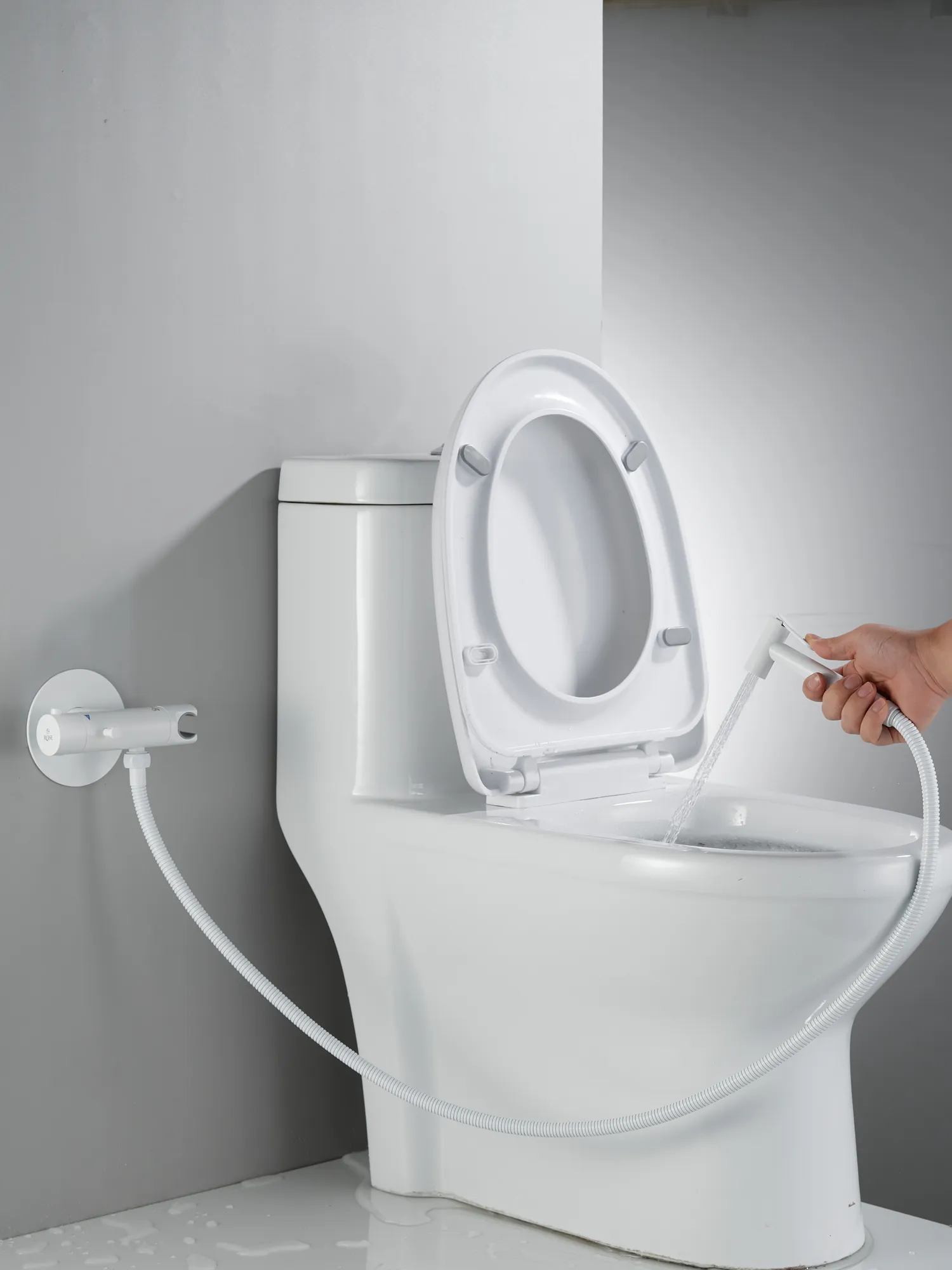 Гигиенический душ с термостатом Rose R915C, белый