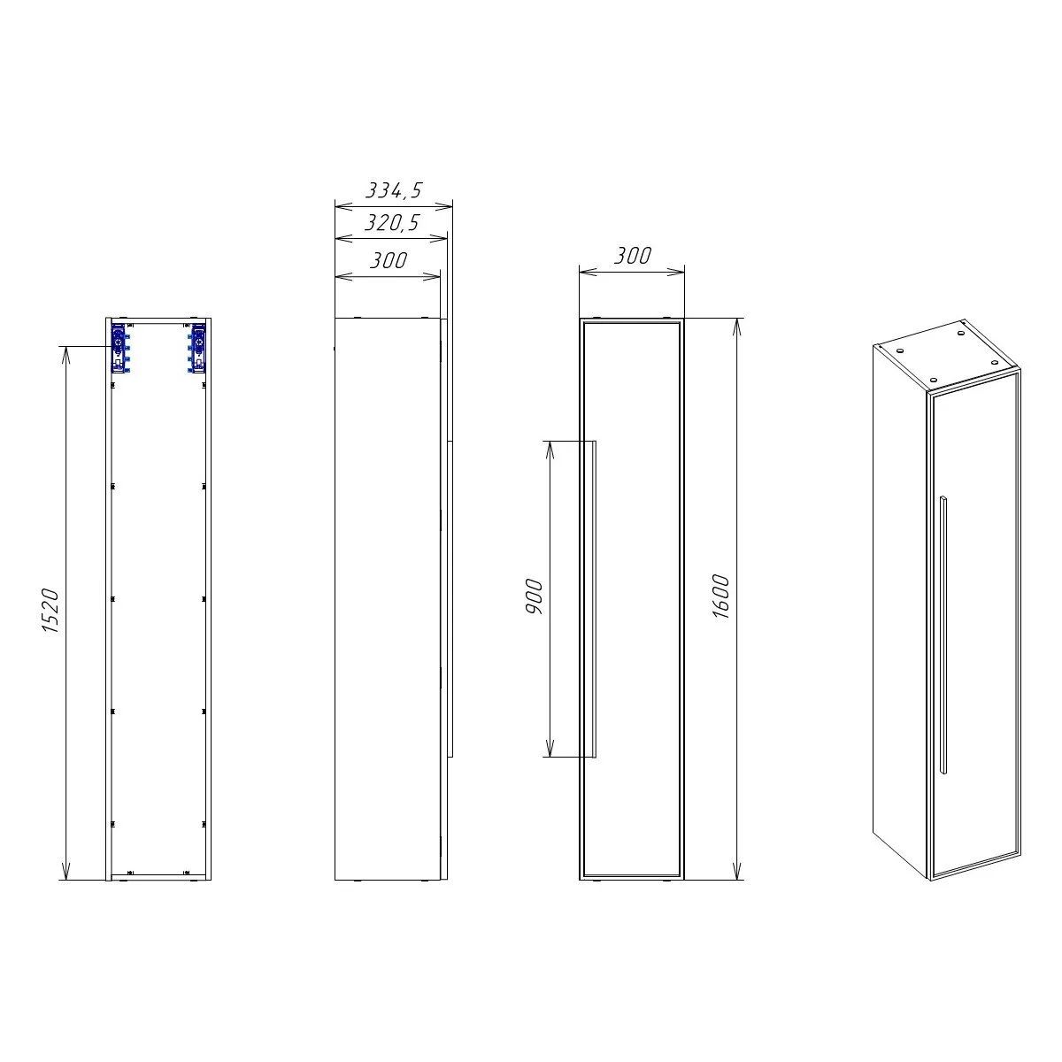 Пенал подвесной La Fenice Elba FNC-05-ELB-B-30, белый