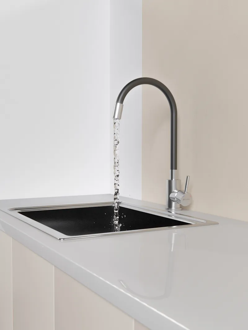 Смеситель для кухни с гибким изливом Knotlor SS-02, сатин