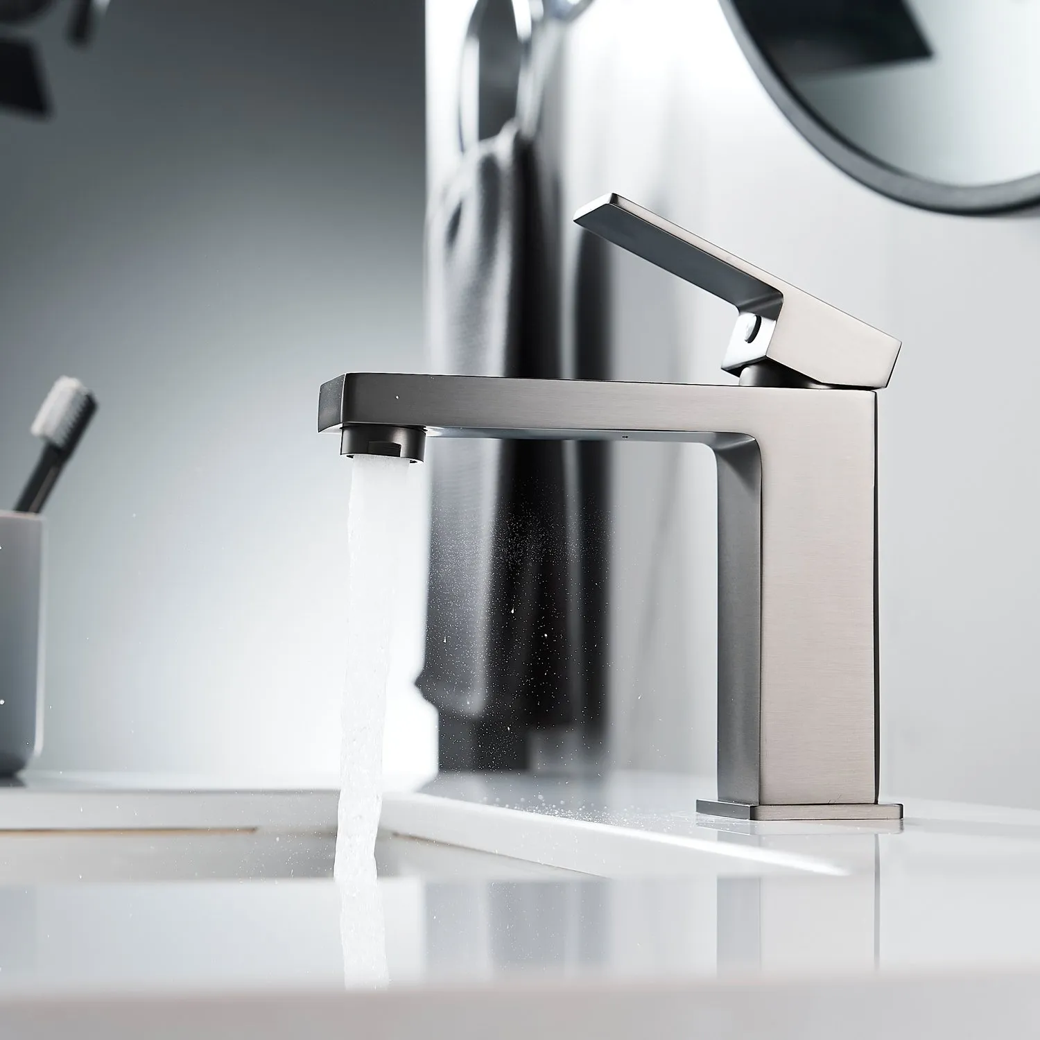 Смеситель для раковины Shevanik S9601T, оружейная сталь