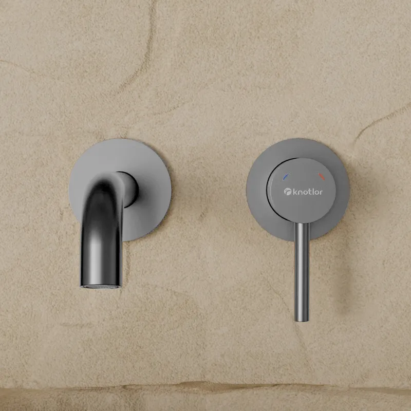 Смеситель для раковины встраиваемый Knotlor SS-25, сатин