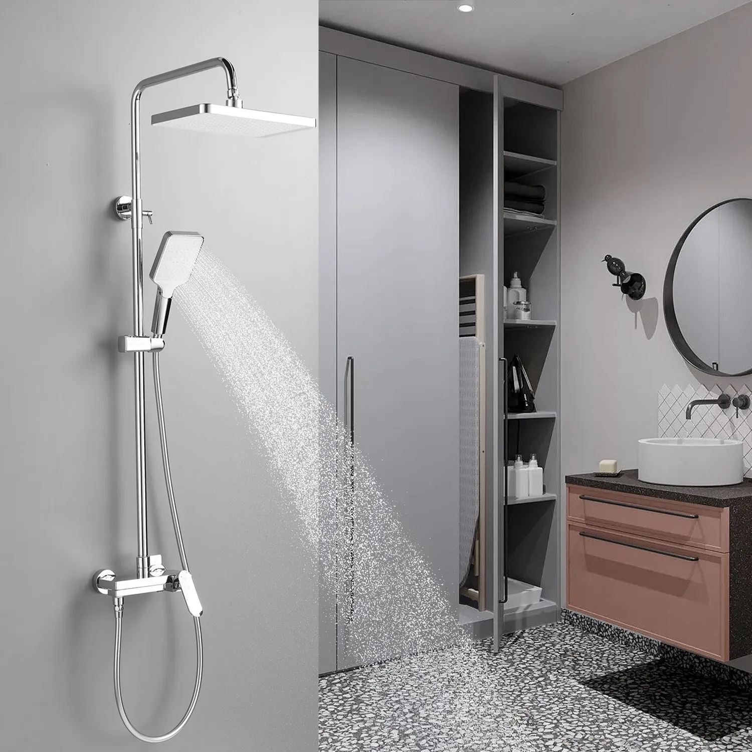 Душевая система Shevanik S4536, хром