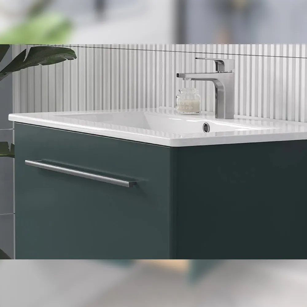 Тумба с раковиной подвесная Velvex Posse tp.POS.OSK.85.1Y верде, 85 см