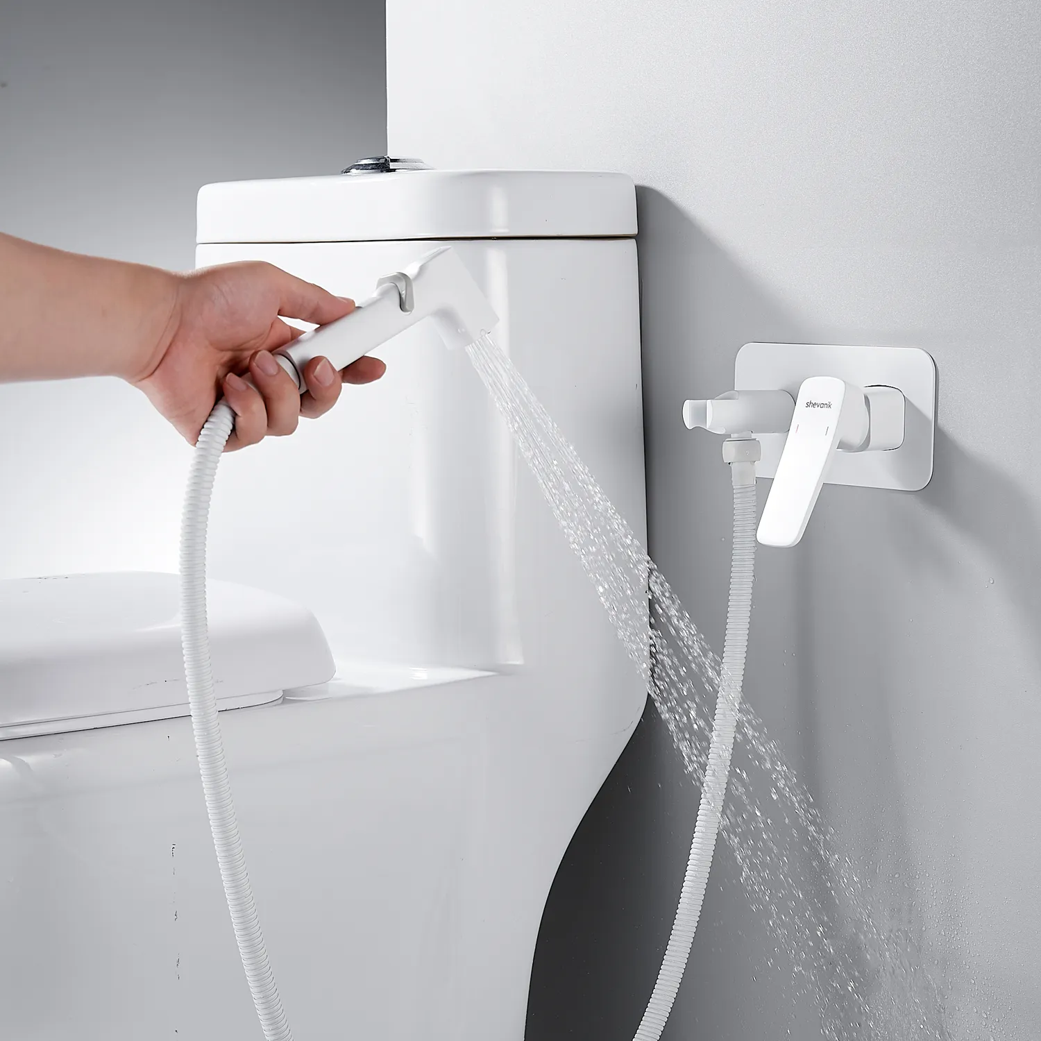 Гигиенический душ со смесителем Shevanik S9905C, белый