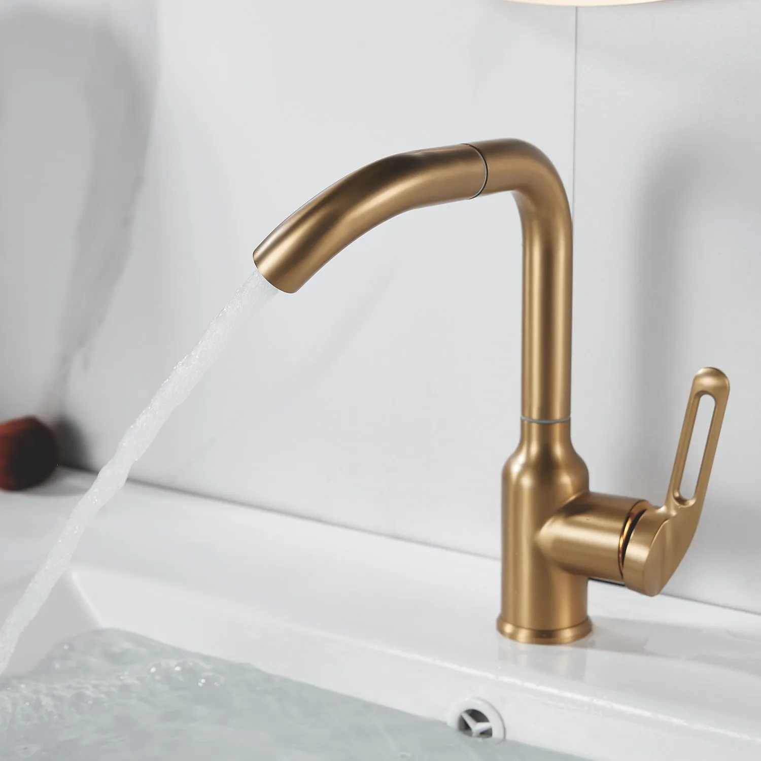 Смеситель для раковины Raffine F201G, золотой сатин