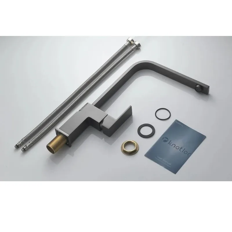 Смеситель для кухни Knotlor KN-21/GM, вороненая сталь