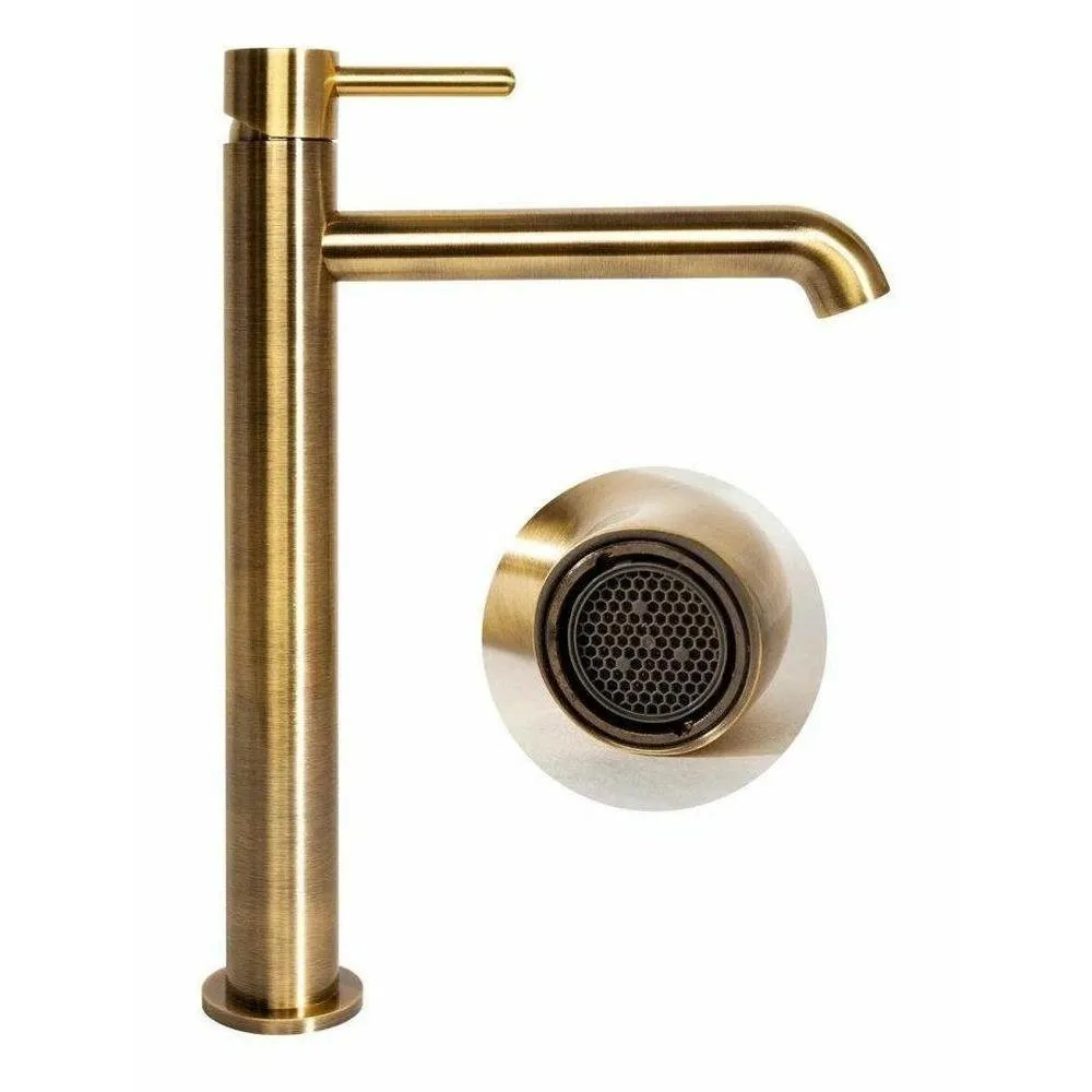 Смеситель для раковины высокий Hansberge H2031BR, бронза