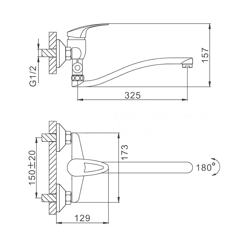 Смеситель для ванны FRAP F2139-B, хром