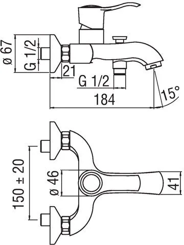 SI98110/1CR SOFI смеситель для ванны