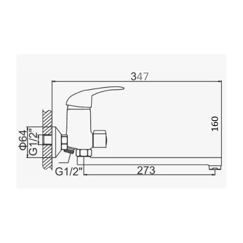 Смеситель для ванны D-Lin D147422-6, хром