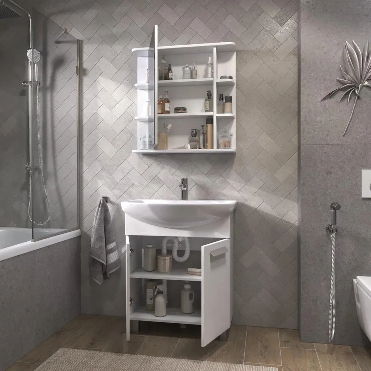 Тумба с раковиной напольная VIGO Hoska 232, 70 см