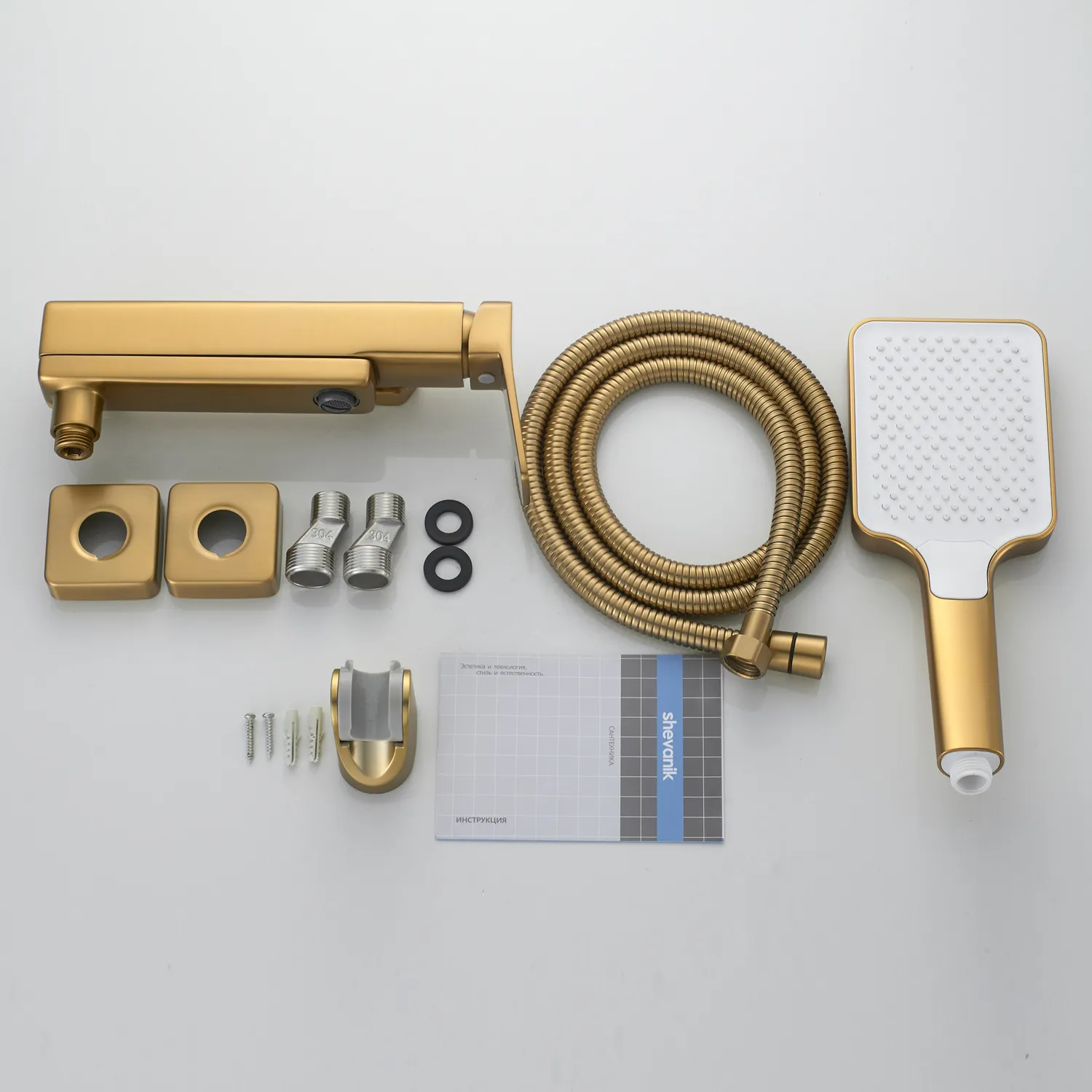 Смеситель для ванны Shevanik S9952G, золотой сатин