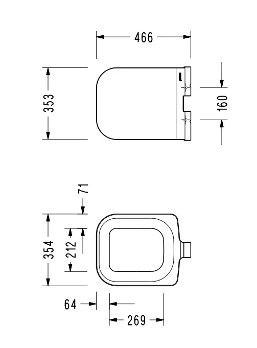 223ZS00002 ZETA прямоугольное сиденье для унитаза с крышкой, микролифт, Serel