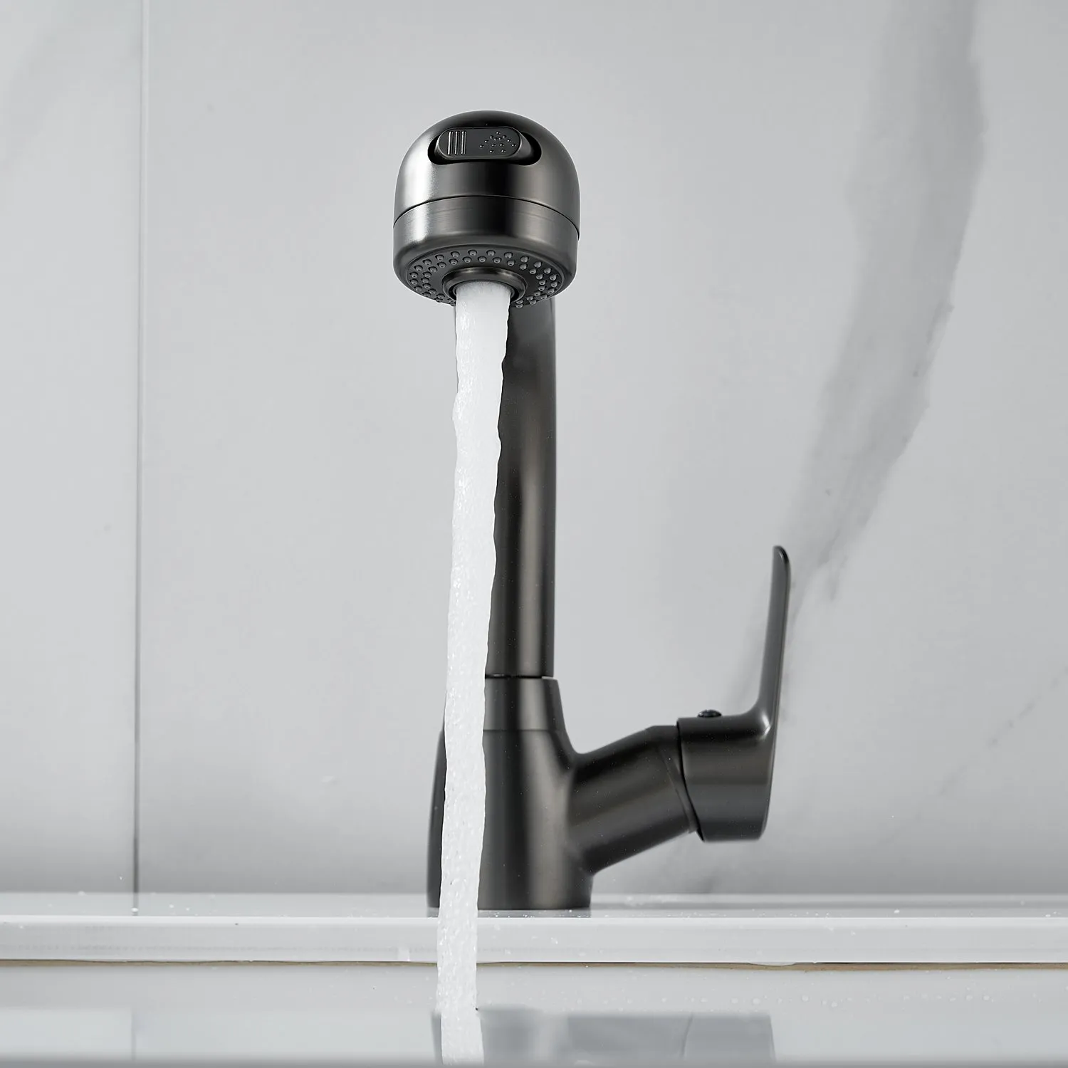 Смеситель для раковины многофункциональный Raffine F291T, оружейная сталь