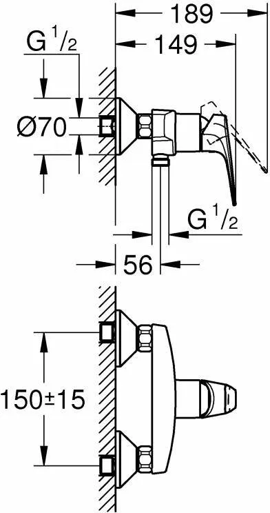 Смеситель для душа Grohe BauFlow 23632000