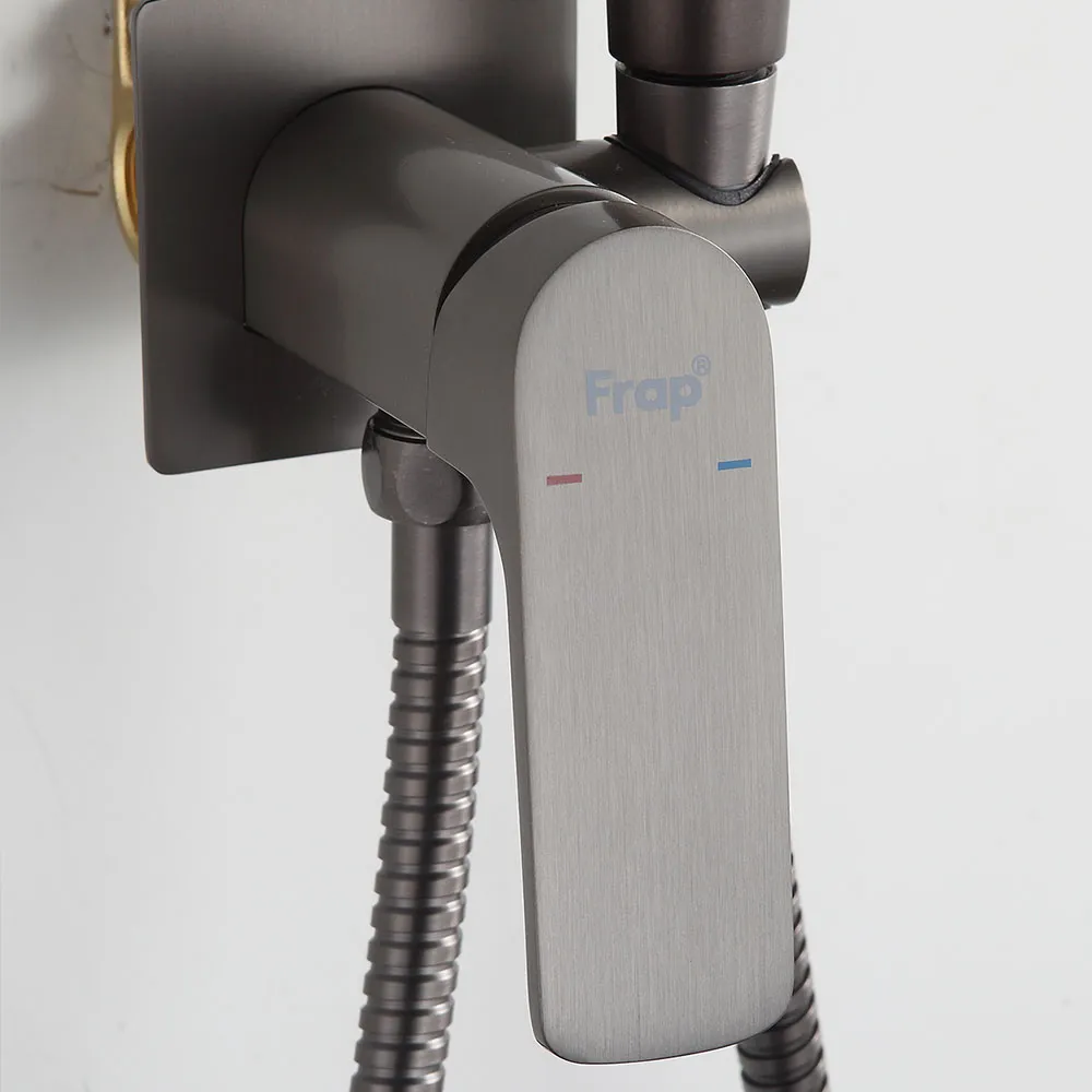 Гигиенический душ со смесителем FRAP F7586-29, оружейная сталь