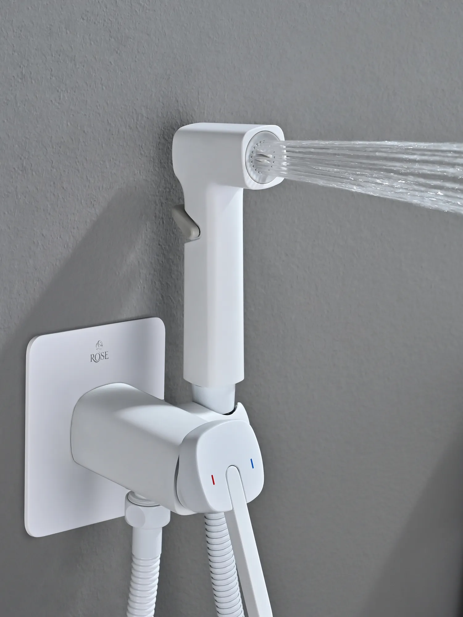 Гигиенический душ со смесителем Rose R245C, белый