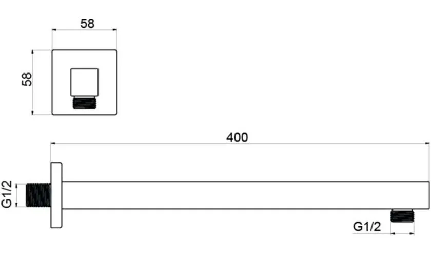 AQ2177CR держатель верхнего душа настенный 400 мм