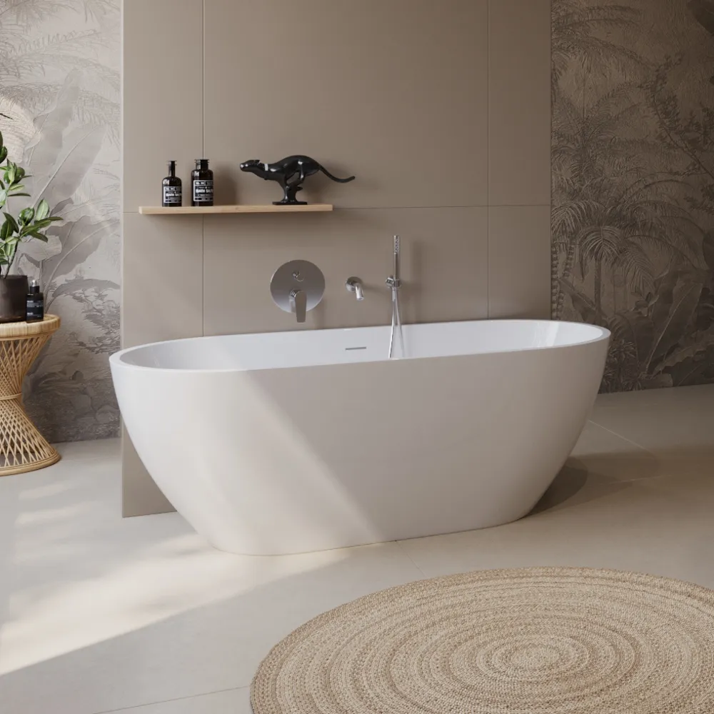 Акриловая ванна BelBagno 170x75, белый (BB701-1700-750-K) отдельностоящая