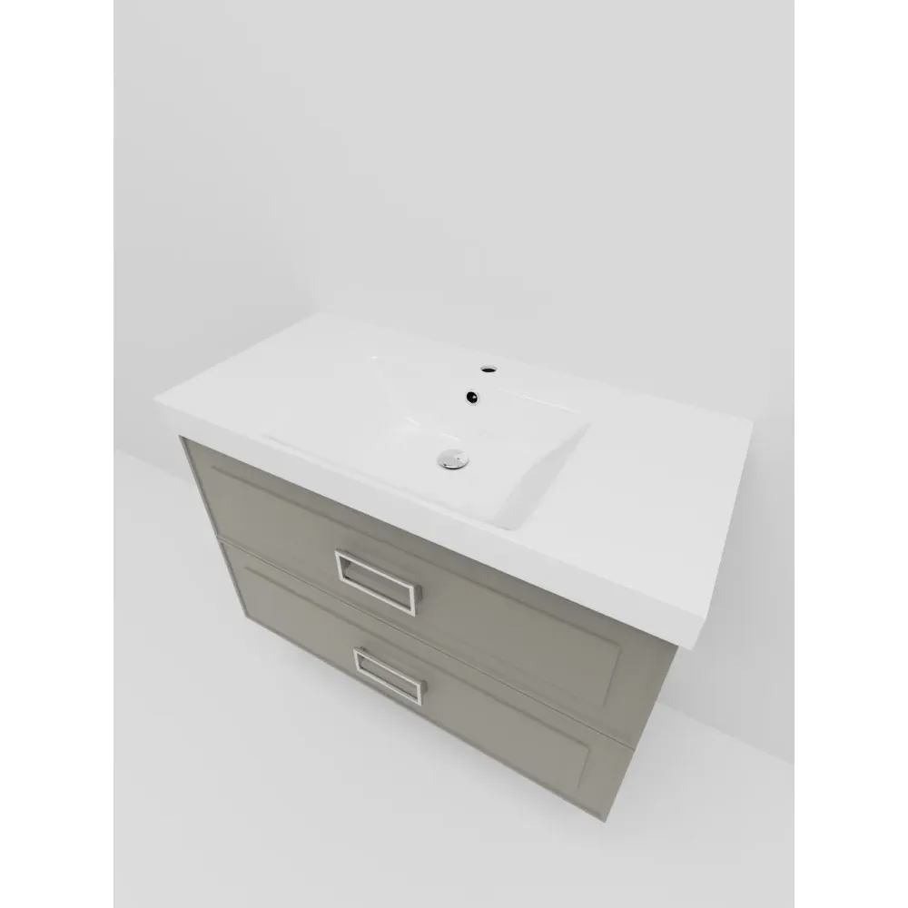 Тумба под раковину подвесная La Fenice Cubo TWIN FNC-01-CUB-C-100-2, бежевая