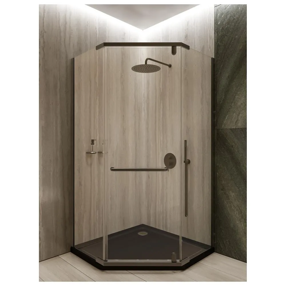 Душевой уголок Knotlor FCD100CG0GM 5-тиугольный 100х100х200, оружейная сталь