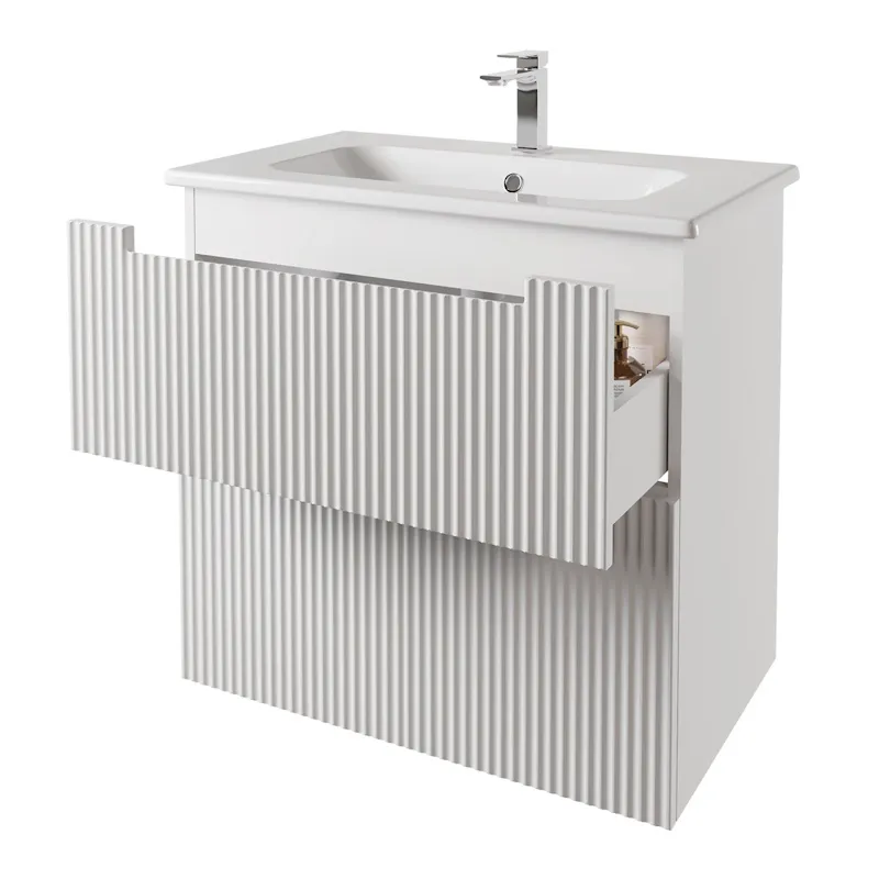 Тумба с раковиной подвесная Dreja Euphoria 80 см, белый