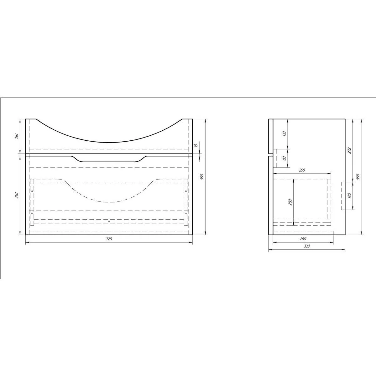 Тумба с раковиной подвесная Dreja Laguna 75 см, белый
