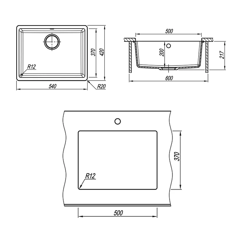 Кухонная мойка Florentina МАДЕНА 22.510.D0500.305, грей
