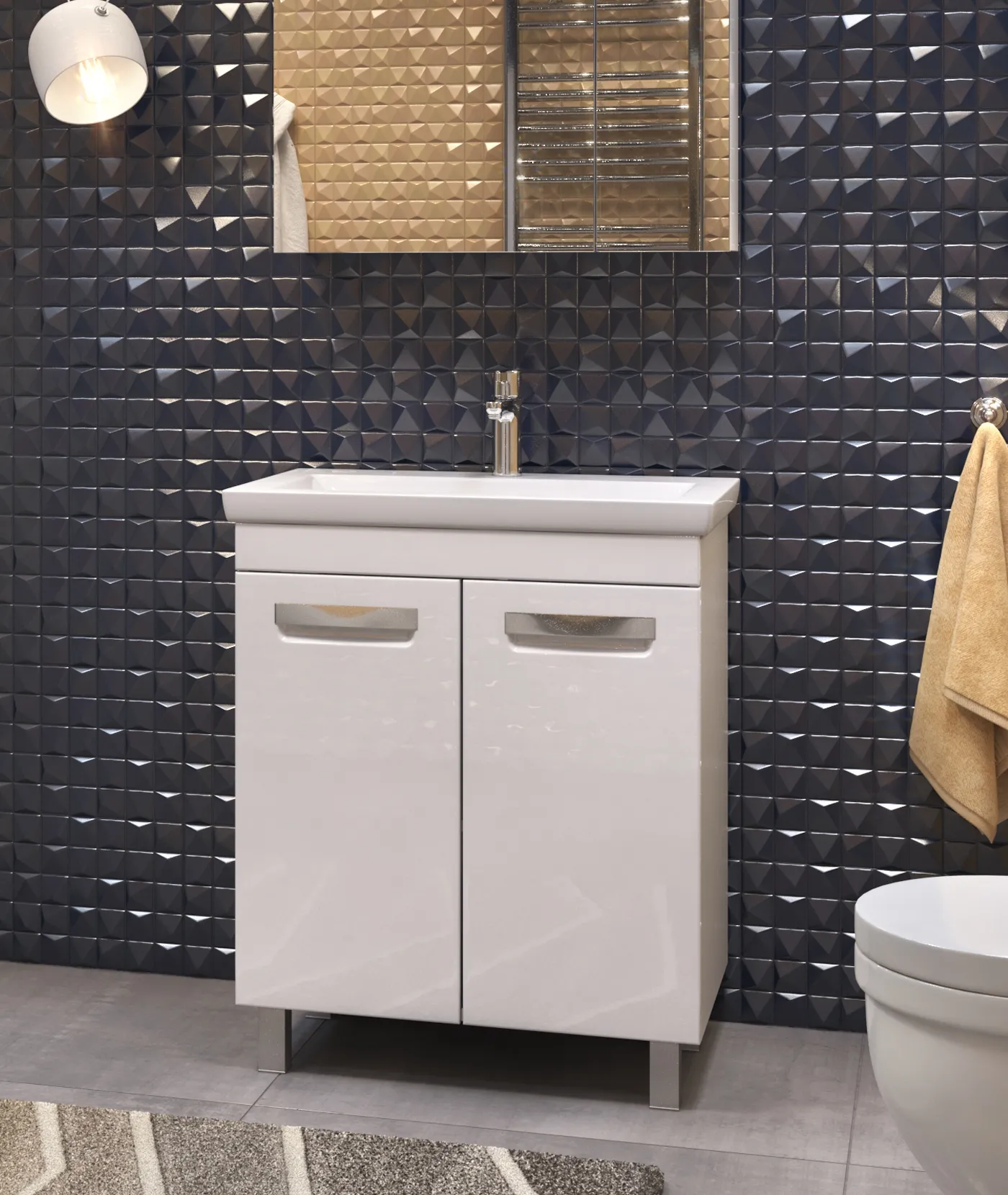 Тумба с раковиной напольная VIGO Plaza tn.PLA.COM.70.2D, 70 см