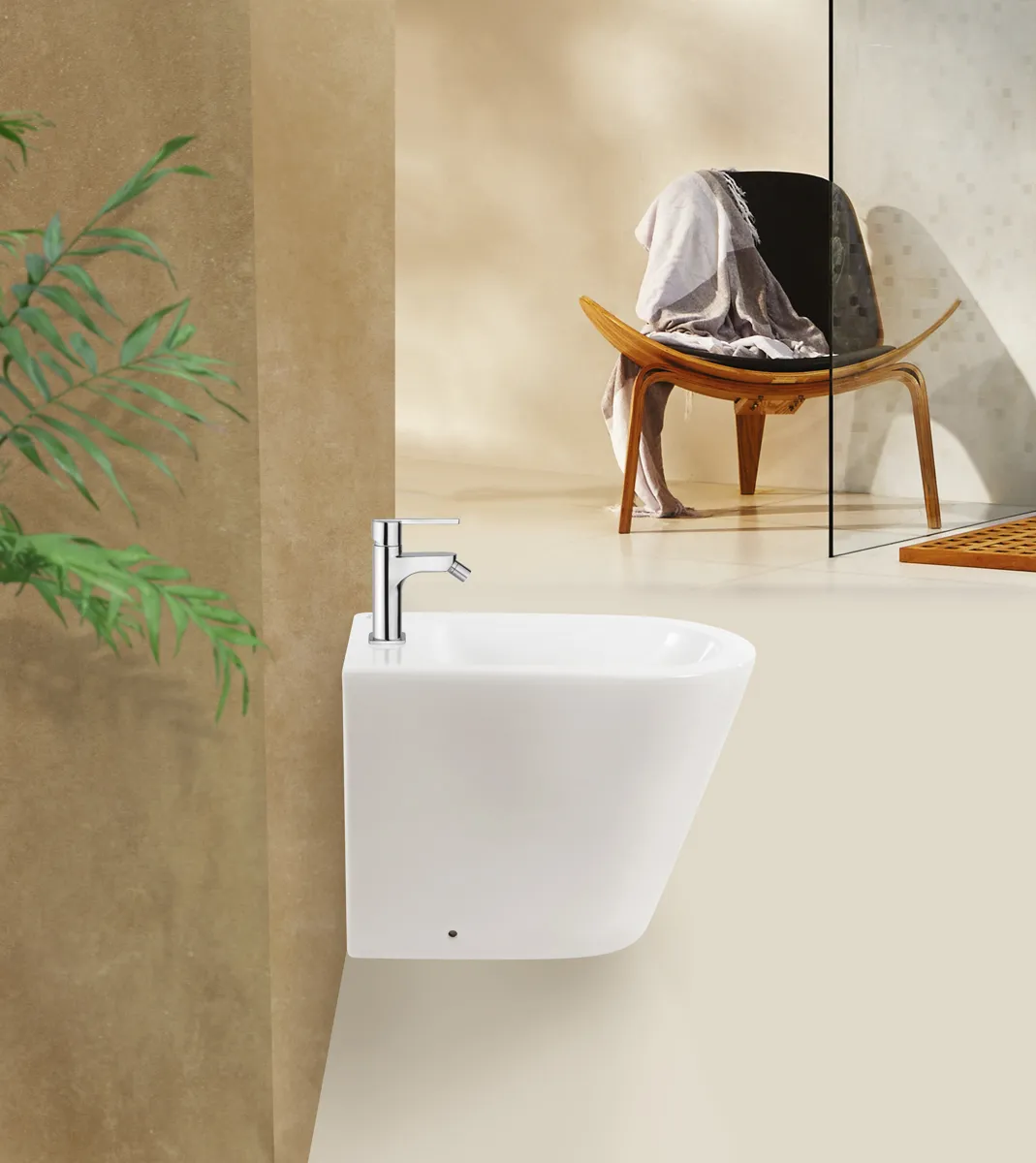 Биде напольное BelBagno Flay-R, белый (BB1003B)