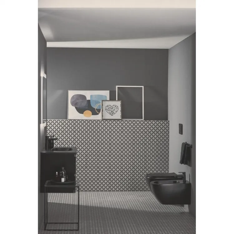 T3552V3 Ideal Standard TESI Подвесное биде, с отверстием под смеситель, с отверстием перелива, с крепежом TT0299598(для скрытого монтажа)Silk Black (Черный матовый)