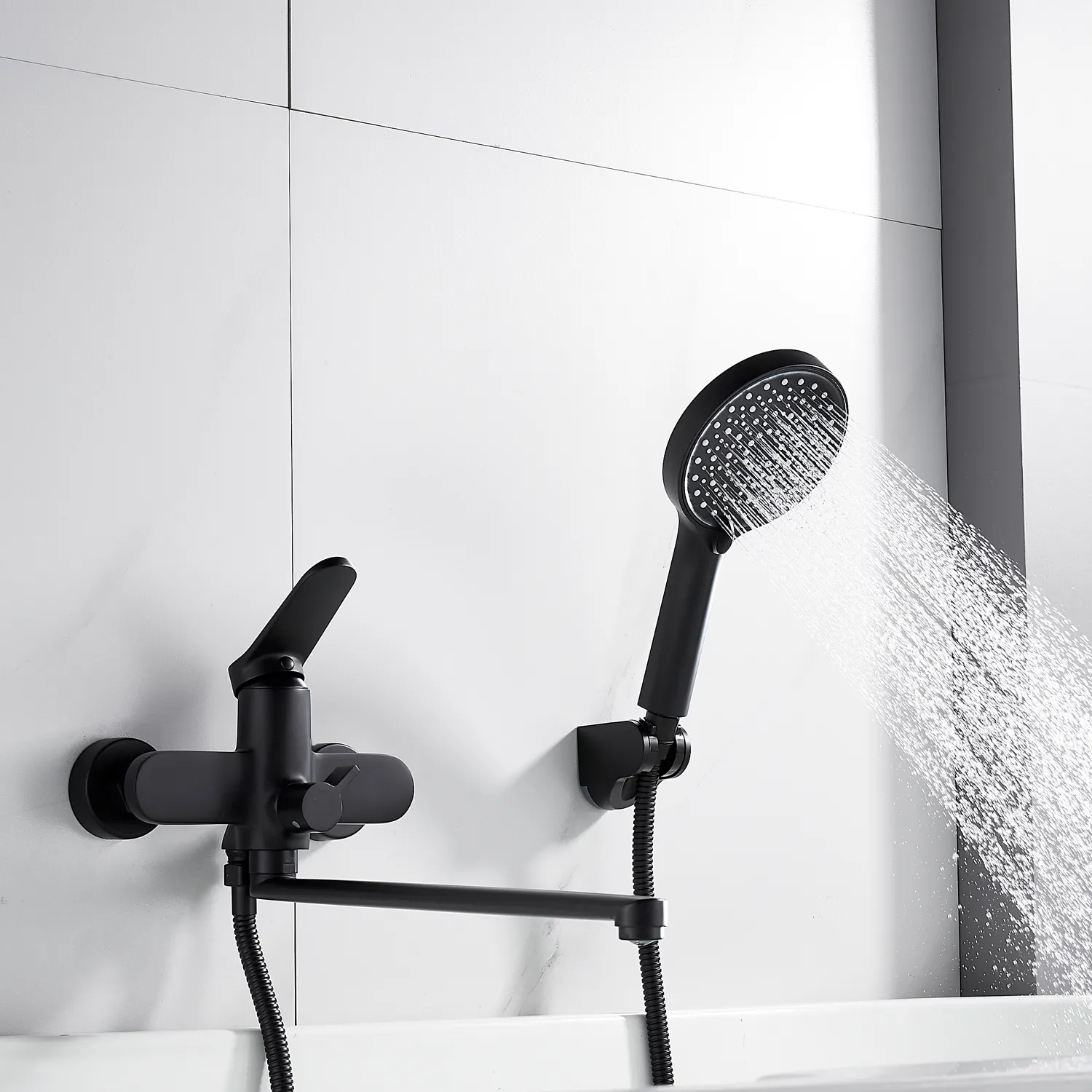 Смеситель для ванны Shevanik S4322H, черный