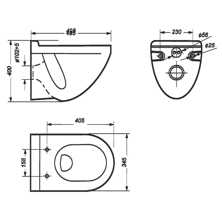 Чаша подвесного унитаза Sanita Luxe Attica с крышкой-сиденьем микролифт