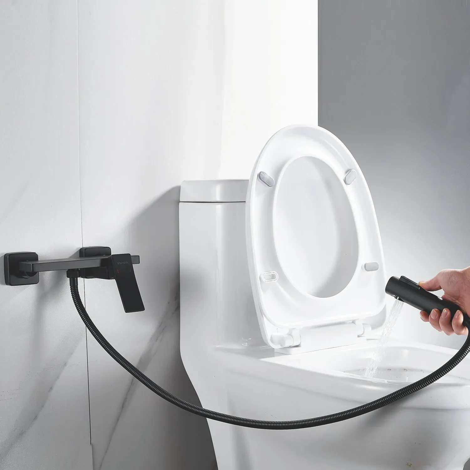 Гигиенический душ со смесителем Shevanik S6105H-1, черный