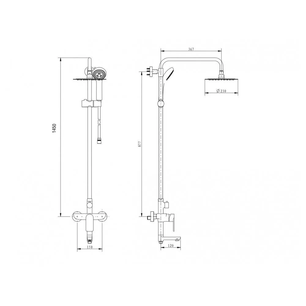 Душевая система Grocenberg GB7009WC, белый/хром