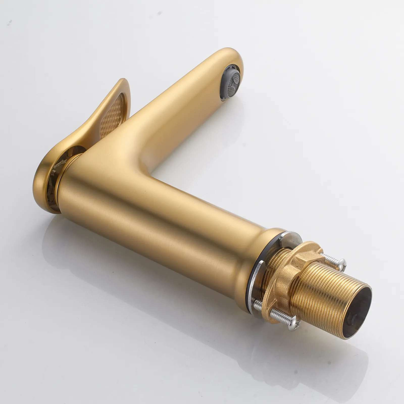 Смеситель для раковины Shevanik S4701G, золотой сатин