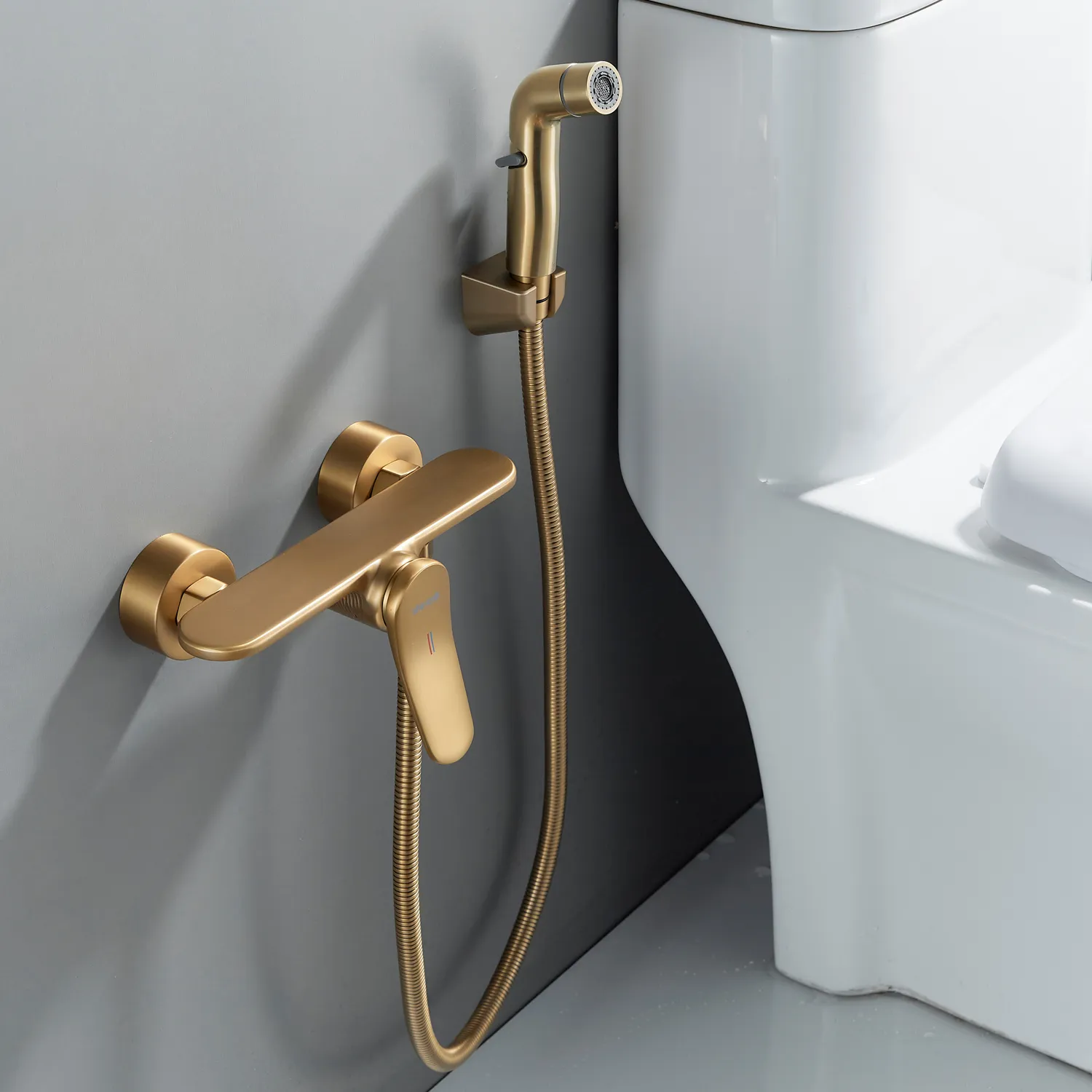 Гигиенический душ со смесителем Shevanik S4705G-1, золотой сатин