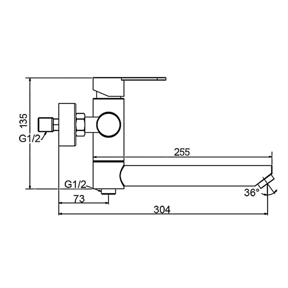 Смеситель для ванны FRAP F32801-9, оружейная сталь