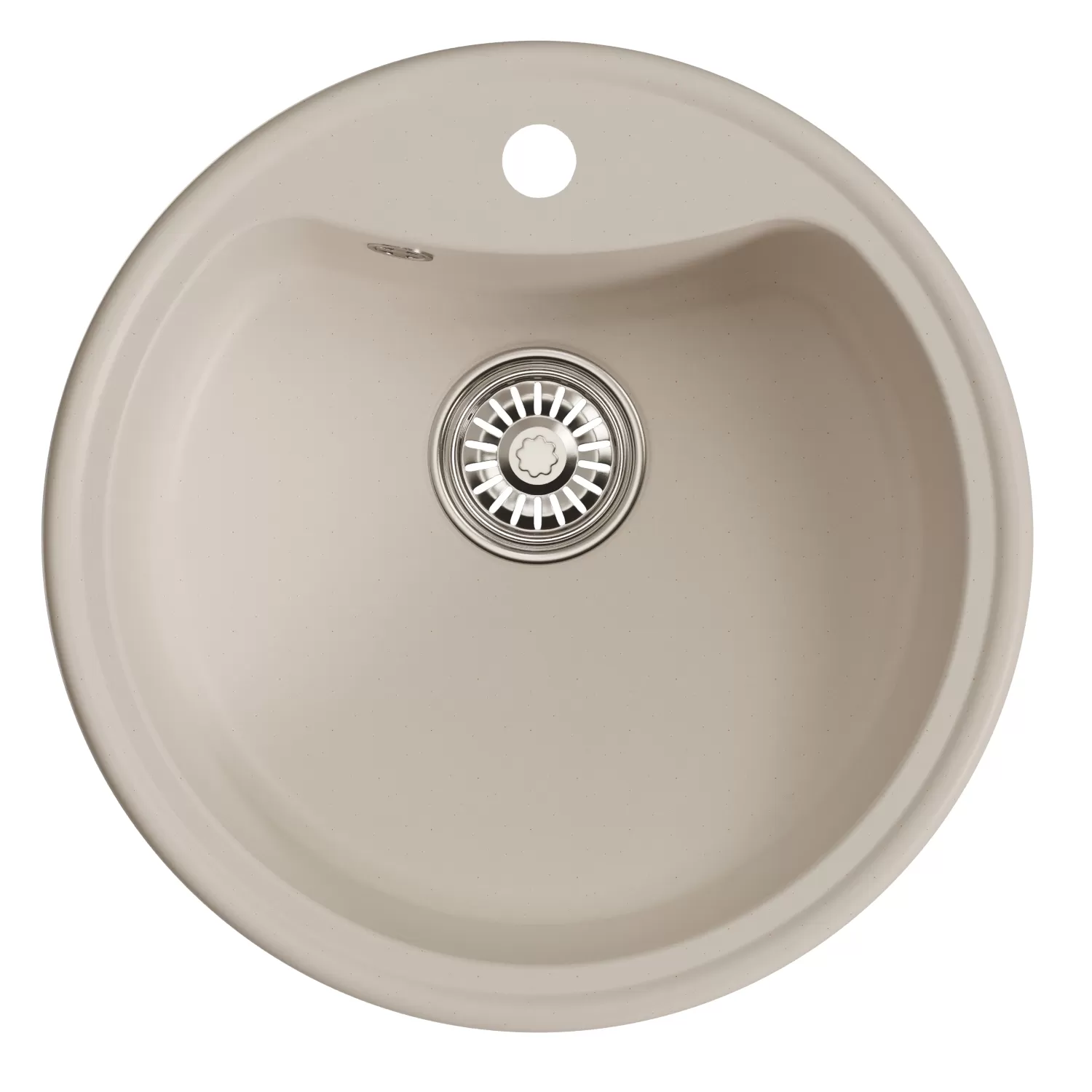 Мойкa MIXLINE ML-GM09 круглая  белая (331) 510 мм (глуб. чаши 190) NEW (551801)